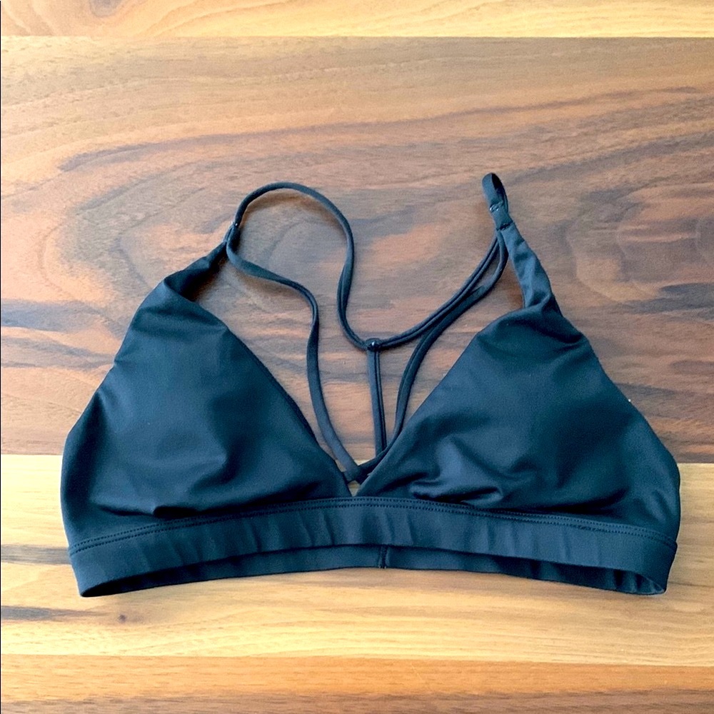 Victoria's Secret Sports Bra Black Triangle-Cut Bra with Elastic Band